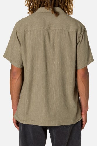 Teller Stripe Shirt moss1